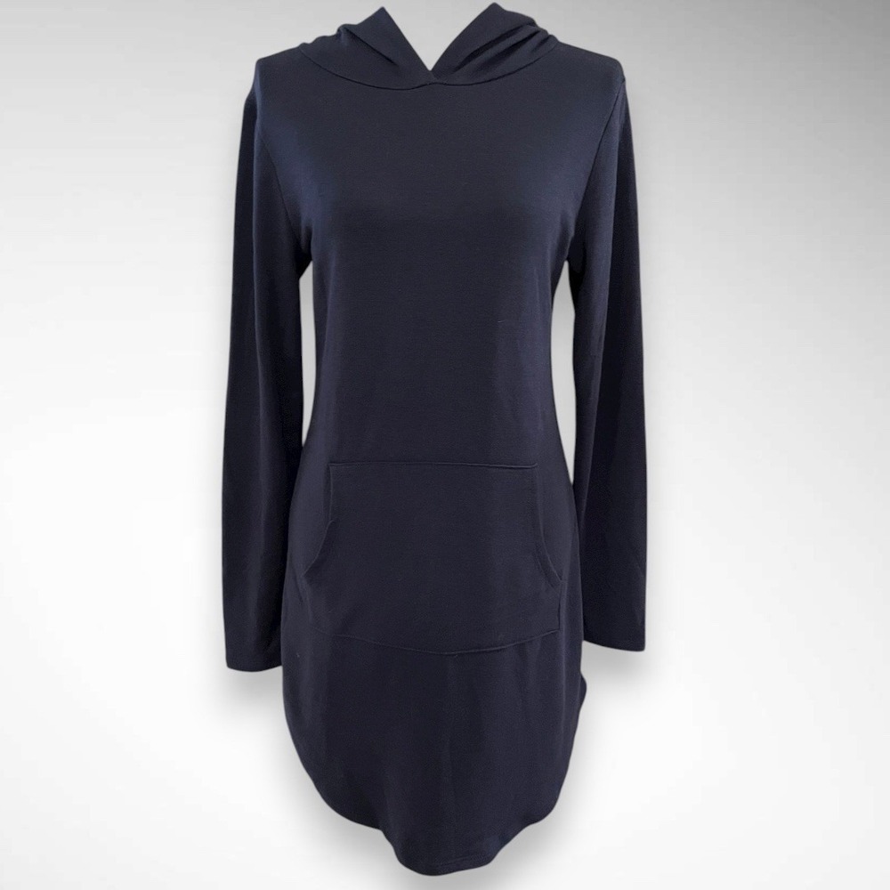 ACTIVE‎ USA Navy Long Sleeve Tunic Sweatshirt Hoodie Dress Medium | EUC